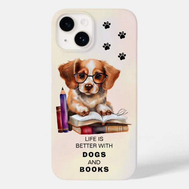 Dogs And Books Lovers Case-Mate iPhone Case (Back)