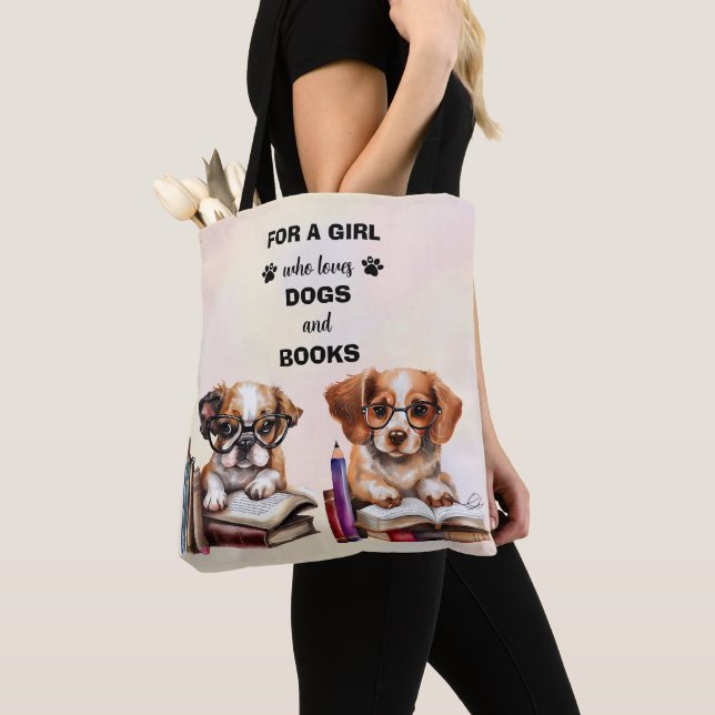 Dogs And Books Lovers  Tote Bag (Close Up)