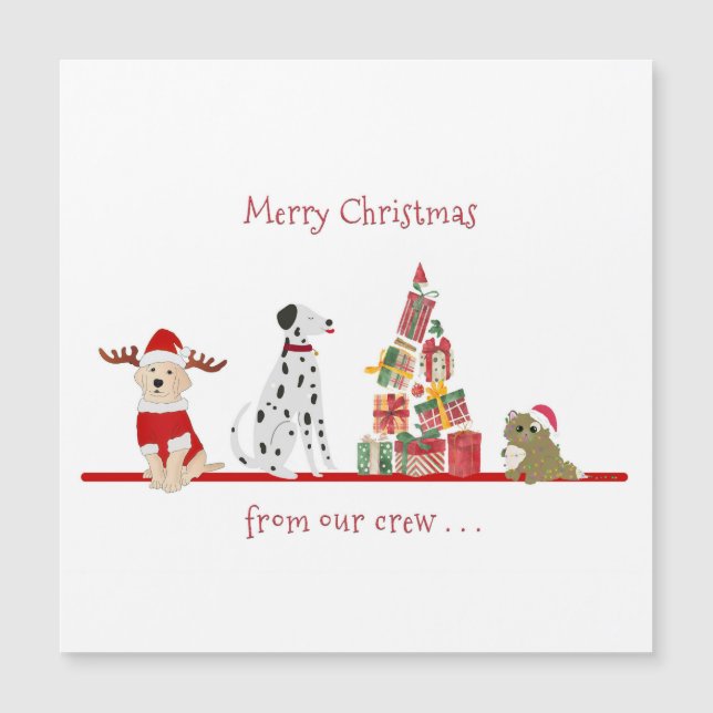 Dogs and Cat Christmas with Gifts Tree (Front)