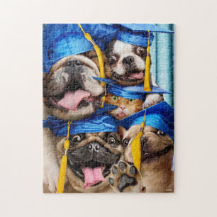 Dogs and Cat Grads in Photo Booth Jigsaw Puzzle