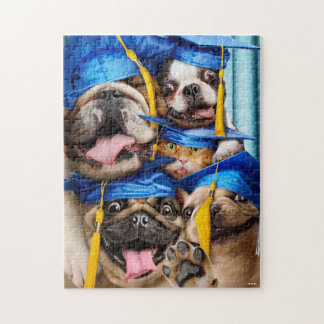 Dogs and Cat Grads in Photo Booth Jigsaw Puzzle