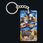 Dogs and Cat Grads in Photo Booth Keychain<br><div class="desc">Crushin' it! | Avanti,  the Global Humor Brand™ has been entertaining the world with its Feel Good Funny greeting cards for over 40 years. Our characters live life to the fullest and celebrate the humor in everyday life.</div>