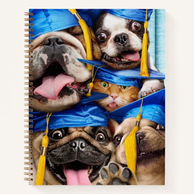 Dogs and Cat Grads in Photo Booth Notebook (Front)