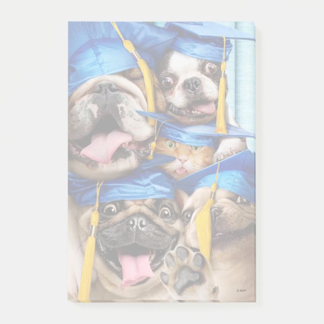 Dogs and Cat Grads in Photo Booth Post-it Notes (Front)