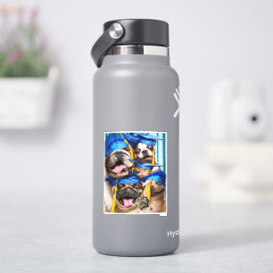 Dogs and Cat Grads in Photo Booth Sticker