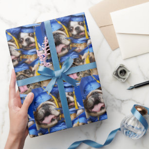 Dogs and Cat Grads in Photo Booth Wrapping Paper