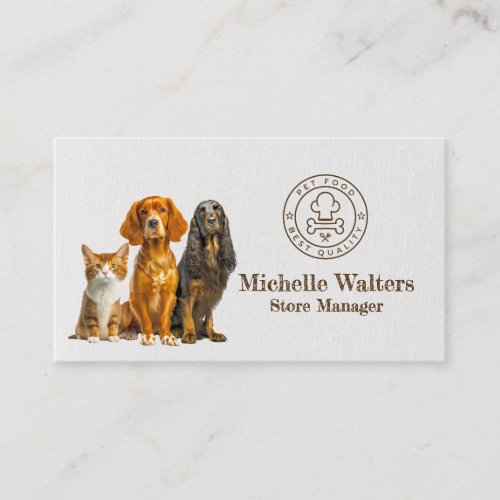 Dogs and Cat  Pet Supply Store Business Card