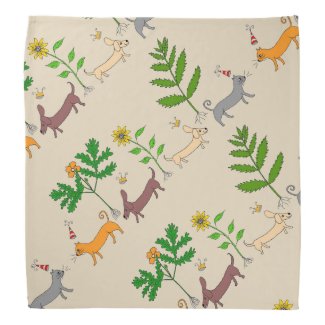 Dogs and Cats and Plants Bandana