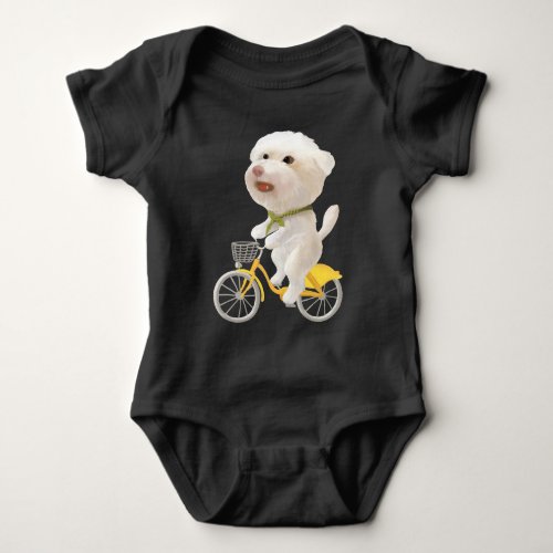 Dogs and Cats Biking by the Sea Baby Bodysuit