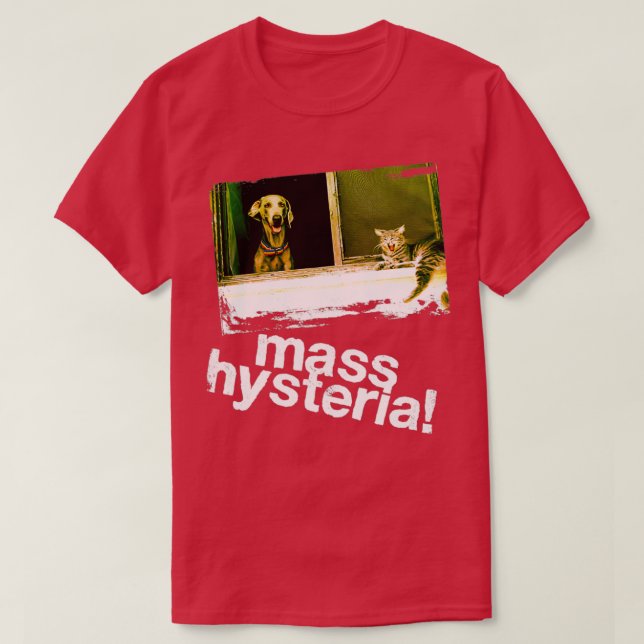 Dogs and cats living together  T-Shirt (Design Front)