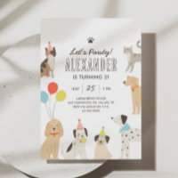 Dogs and Cats Puppy Kitten Let's Pawty Birthday