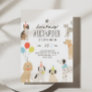 Dogs and Cats Puppy Kitten Let's Pawty Birthday Invitation