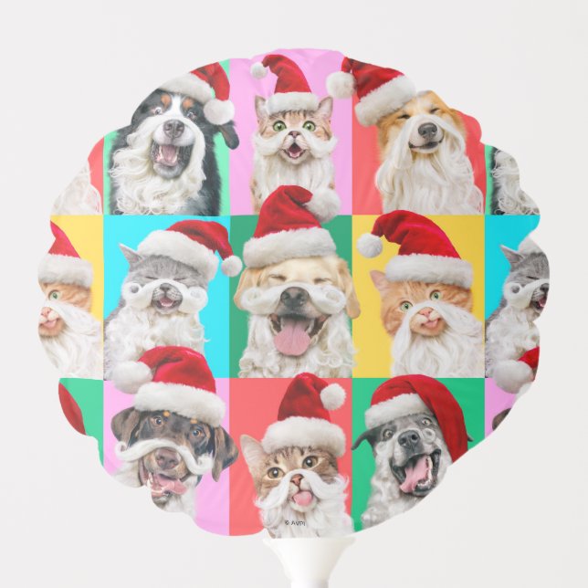 Dogs and Cats with Santa Beard Balloon (Front)