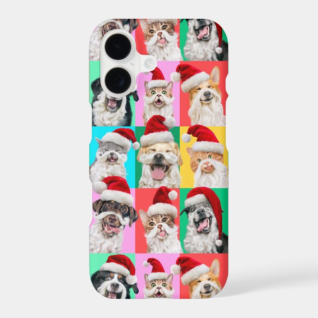 Dogs and Cats with Santa Beard Case-Mate iPhone Case (Back)