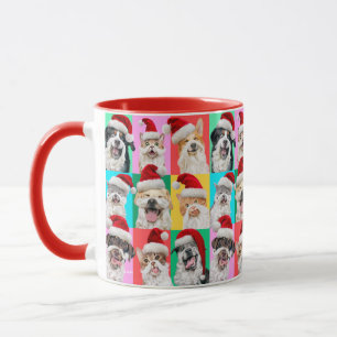 Dogs and Cats with Santa Beard Mug