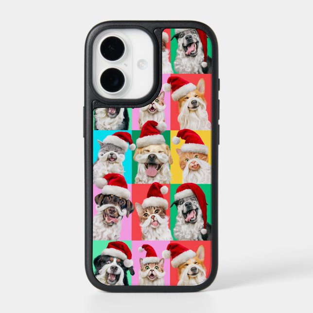 Dogs and Cats with Santa Beard Otterbox iPhone Case (Back)
