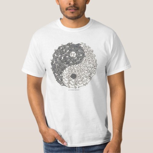 Dogs And Cats Yin Yang Zen T_shirt