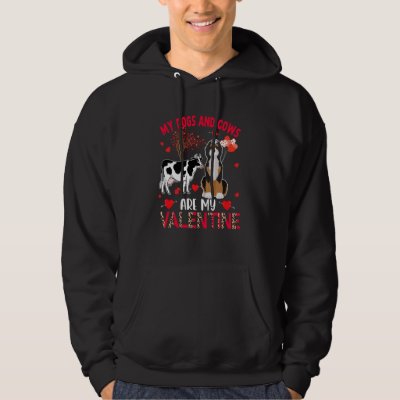 Dogs And Cows Are My Valentine Bernedoodle With Co Hoodie