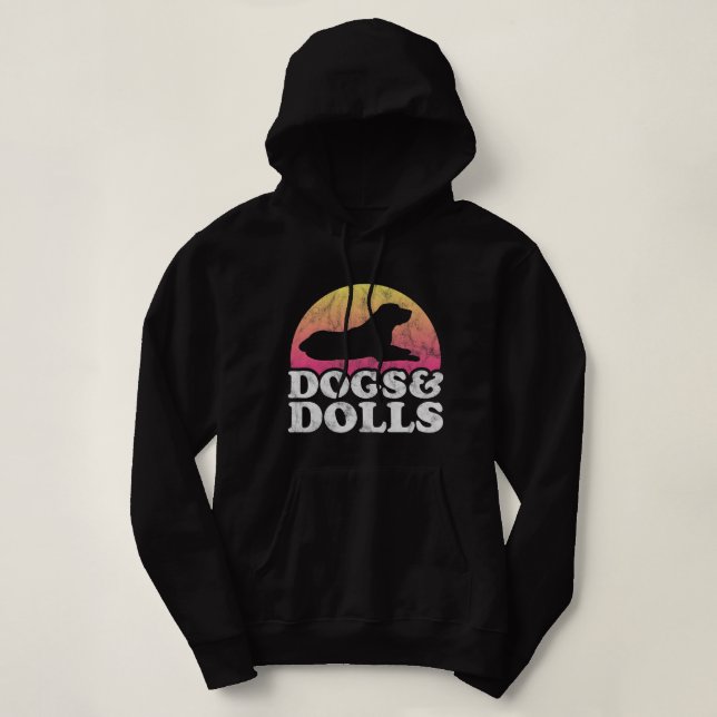Dogs and Dolls Mens or Womens Dog and Doll Hoodie (Design Front)