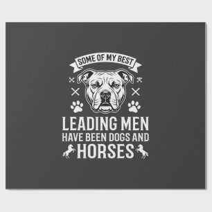 Dogs And Horses Leading Men Wrapping Paper