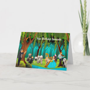 Dogs and Musicians Fun Birthday Serenade Card
