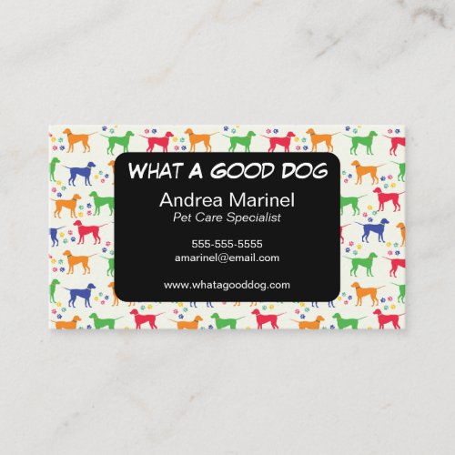 Dogs and Pawprints Pet Services Business Card