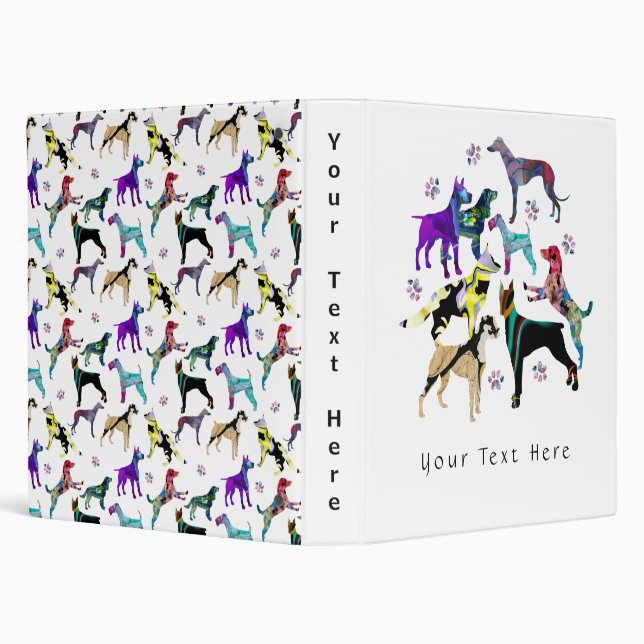 Dogs and Paws 3 Ring Binder (Background)