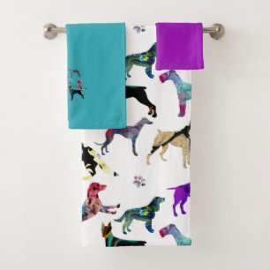Dogs and Paws Bath Towel Set