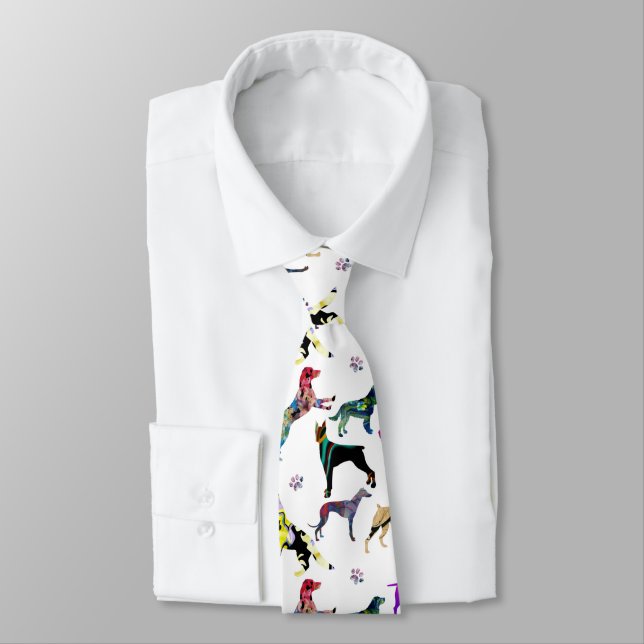 Dogs and Paws Neck Tie (Tied)