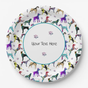 Dogs and Paws Paper Plates