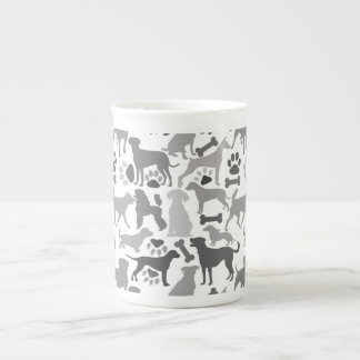 Dogs and paws pattern 03.b White BG Bone China Mug