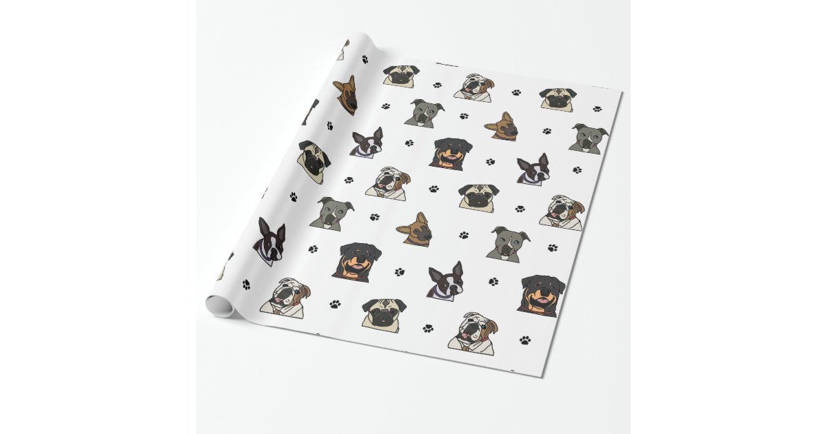 Dogs and Paws Wrapping Paper | Zazzle