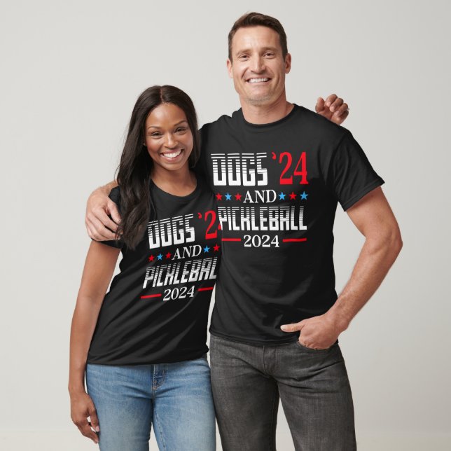 Dogs and pickleball US Election 2024 Party Voter T-Shirt (Unisex)