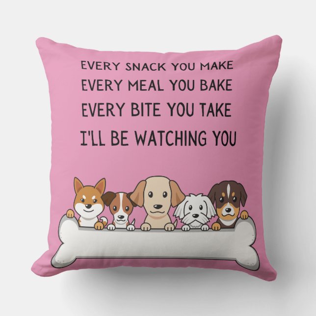 Dogs And Puppies funny charming faces Throw Pillow (Front)