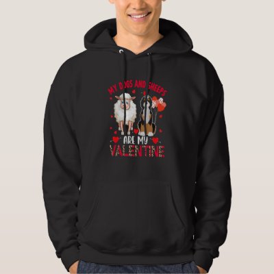 Dogs And Sheeps Are My Valentine Bernedoodle With  Hoodie