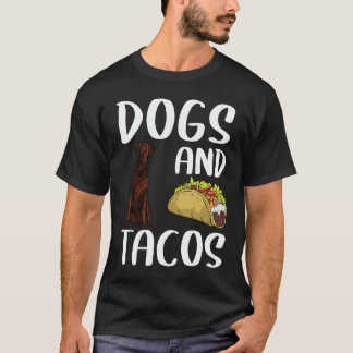 Dogs And Tacos Curly Coated Retriever Mexican Food T-Shirt