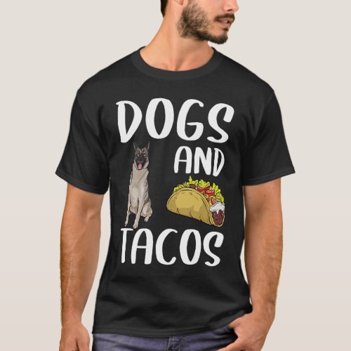 Dogs And Tacos Norwegian Elkhound Mexican Food T_Shirt