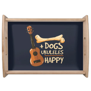 Dogs and Ukulele Makes Me Happy Novelty Serving Tray