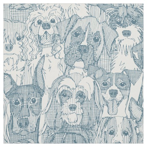 dogs aplenty bluestone fabric