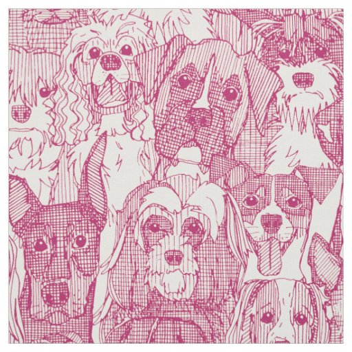 dogs aplenty cherry pearl fabric