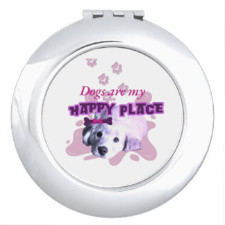 Dogs are a my happy place compact mirror