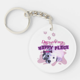 Dogs are a my happy place sticker  keychain