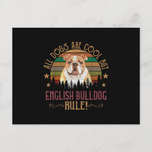 Dogs Are Cool But English Bulldog Curs Rule Funny Holiday Postcard