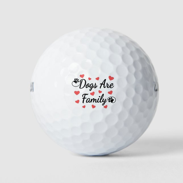 Dogs Are Family Typography For Dog Lovers Golf Balls (Front)