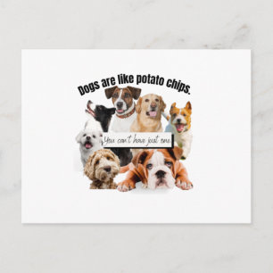 dogs are like potato chips, you can't just have postcard
