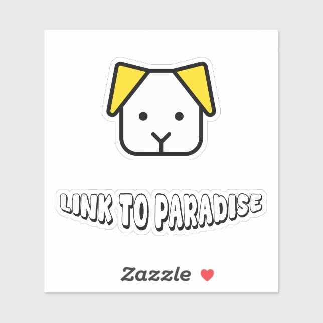 Dogs are link to paradise cute dog face with text sticker (Sheet)