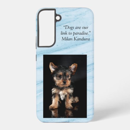 dogs are link to paradise marble background  samsu samsung galaxy s22 case