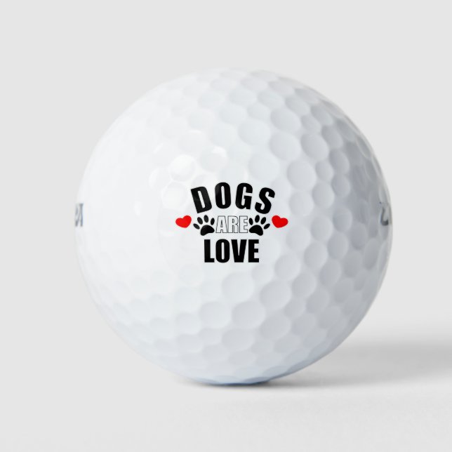 Dogs Are Love Golf Balls (Front)