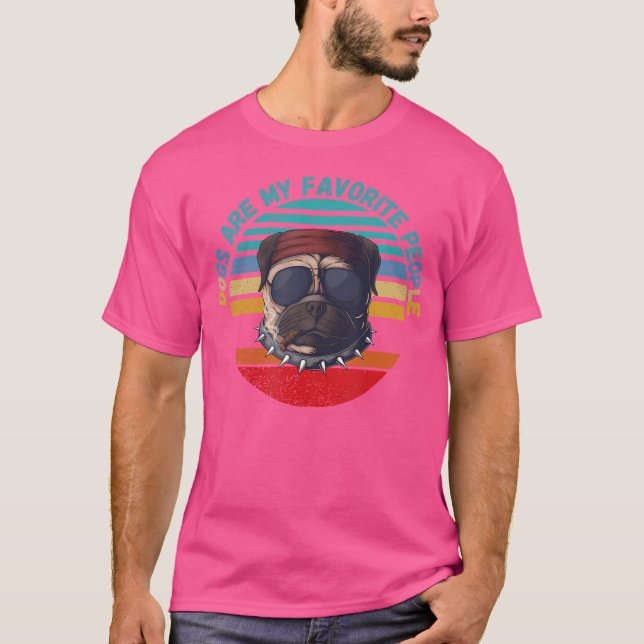 Dogs Are My Favorite People Cute Dog With Glasses  T-Shirt (Front)