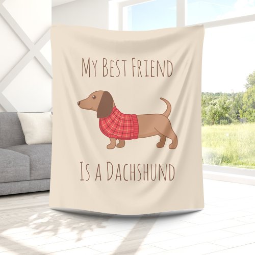Dogs are my Favorite People Dachshund Sausage Dog Fleece Blanket